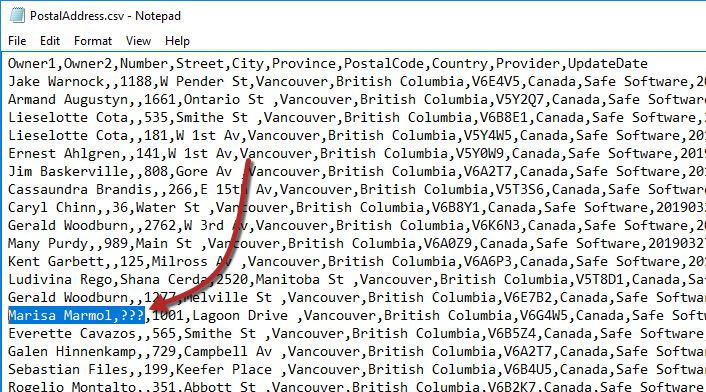 Viewing encoding in destination application